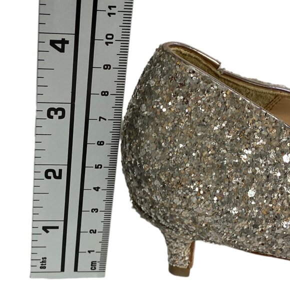 NWT Badgley Mischka Madison II Pump Champagne‎ Glitter Size 6 Pointed Toe Heels - Picture 12 of 14